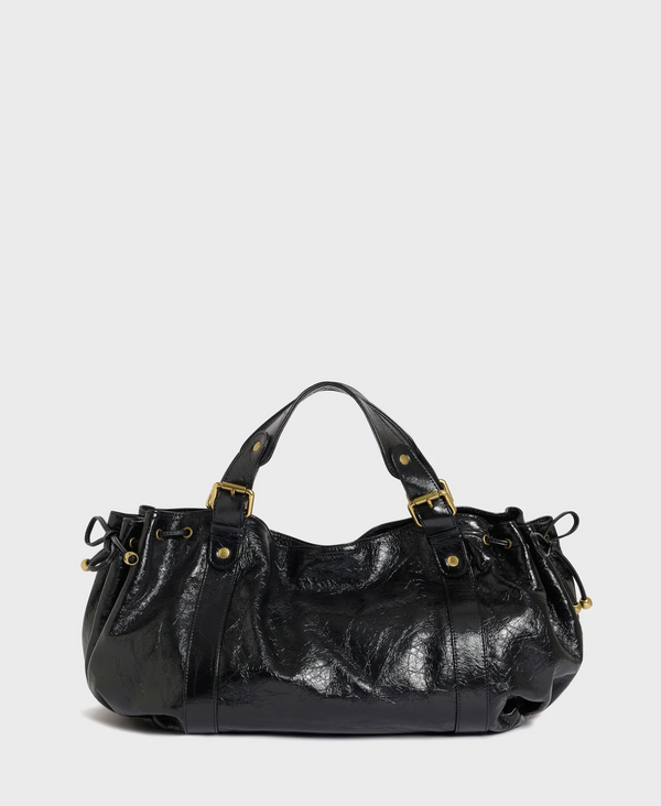 Sac à main en cuir effet froissé - 24H